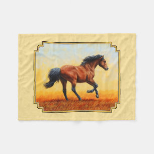 Gelbe Running Bay Horse Fleecedecke