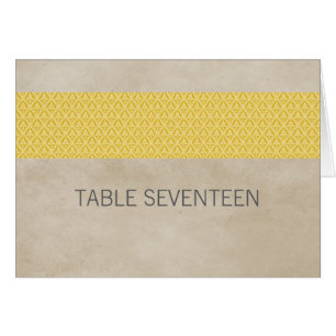 Gelbe Rustikale Damaskus-Tischnummer