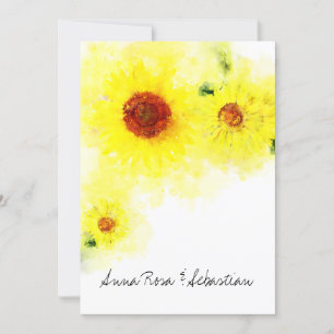 *~* Gelbe Rustikale Sonnenblumen Landhochzeit Einladung