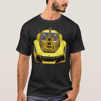 Gelbe s und Gitarren T-Shirt