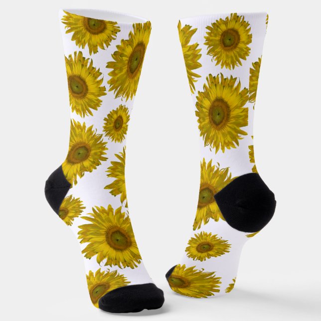 Gelbe Scatter-Sonnenblumen Socken (Gewinkelt)