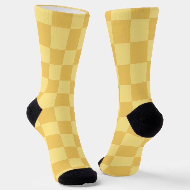 Gelbe Schachbrettmuster Socken (Gewinkelt)