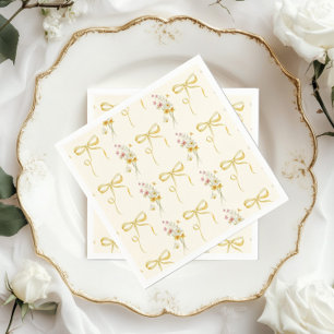 Gelbe Schleife Sommer Wildblumen Baby Shower Serviette