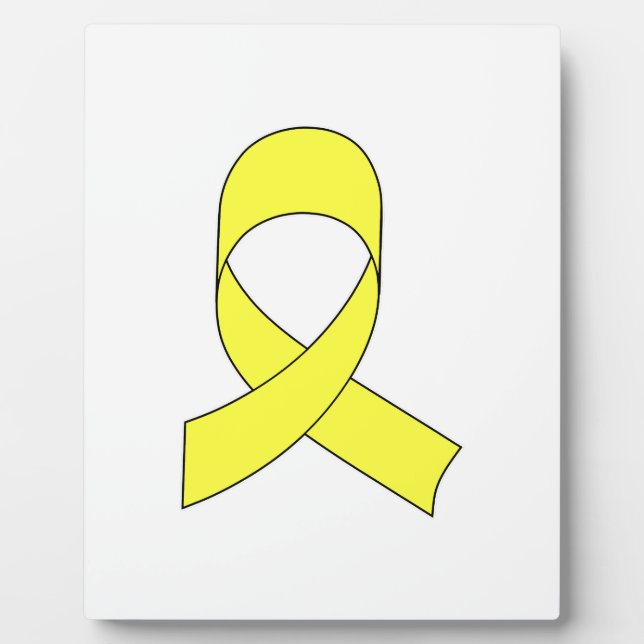 Gelbe Schleife Zeichnend Fotoplatte (Vorderseite)