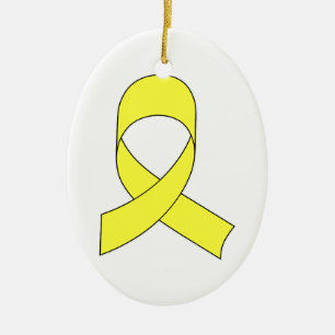 Gelbe Schleife Zeichnend Keramikornament