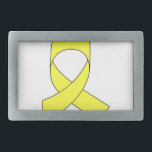 Gelbe Schleife Zeichnend Rechteckige Gürtelschnalle<br><div class="desc">Ein einfaches zeichn eines gelben Band. Symbol des Bewusstseins. Ein Design für einen Zweck.</div>