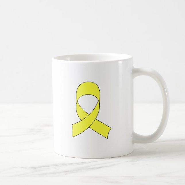 Gelbe Schleife Zeichnend Tasse (Rechts)