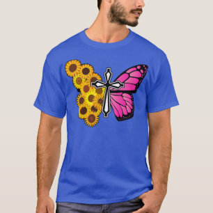 Gelbe Schmetterling Sonnenblumen Glaube an Christl T-Shirt