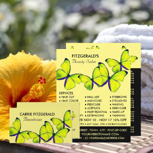 Gelbe Schmetterlinge, Beautician, Schönheitssalon Flyer