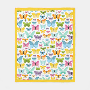 Gelbe Schmetterlinge Fleece-Decke Fleecedecke