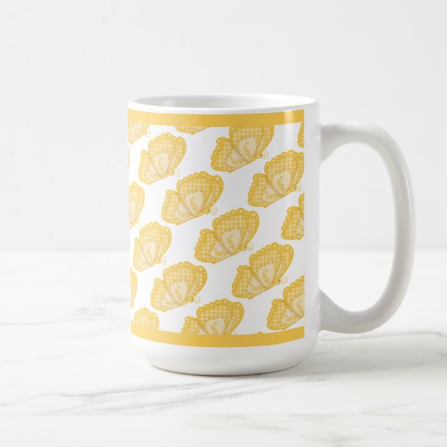 Gelbe Schmetterlinge Kaffee Tasse (Rechts)