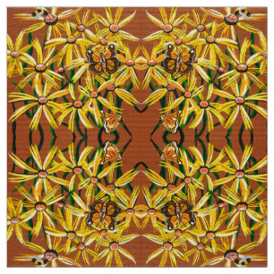 Gelbe Schmetterlinge und Bienen Stoff