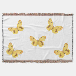Gelbe Schmetterlinge Vintage Fine Art Wurfdecke Decke