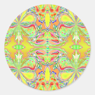 "Gelbe Schmetterlings-Mandala-" Aufkleber