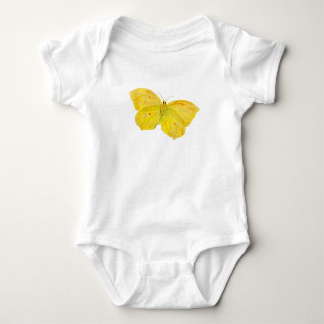 Gelbe Schmetterlingsfliege Baby Strampler (Vorderseite)