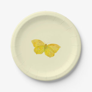 Gelbe Schmetterlingsfliege Pappteller
