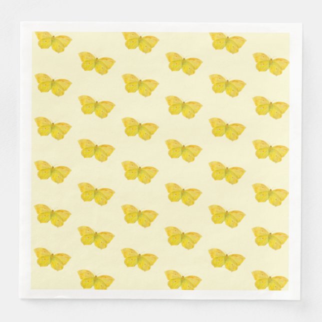 Gelbe Schmetterlingsfliege Serviette (Vorderseite)