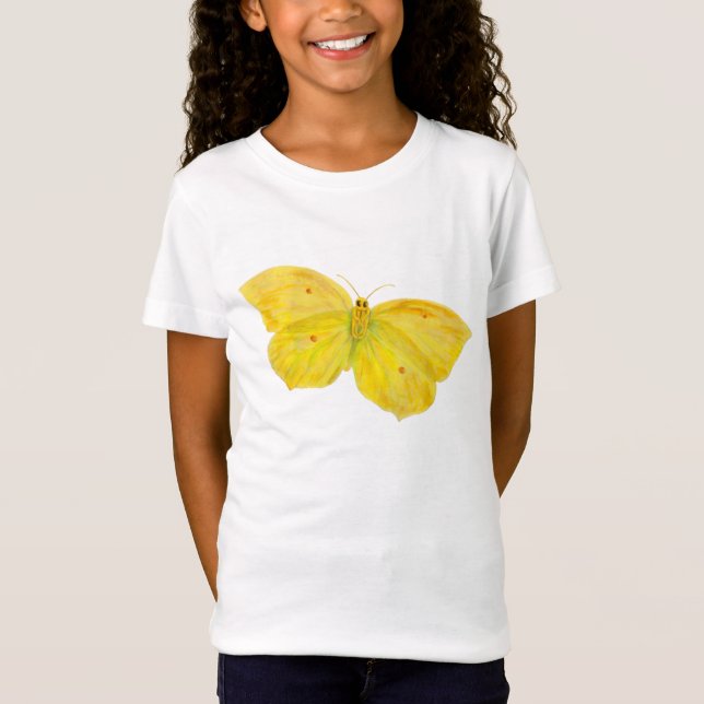 Gelbe Schmetterlingsfliege T-Shirt (Vorderseite)
