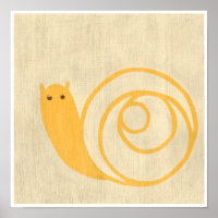 Gelbe Schnecke auf Creme Background