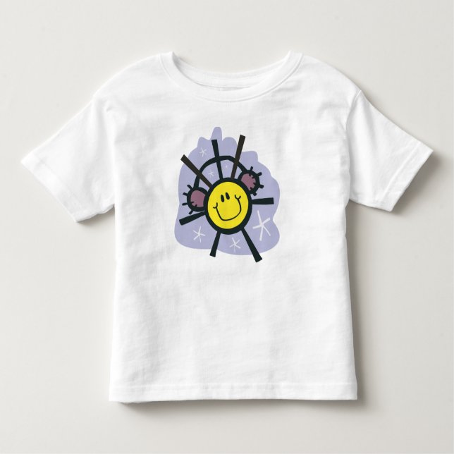 Gelbe Schneeflocke mit Ohrmuffen Kleinkind T-shirt (Vorderseite)