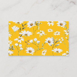 Gelbe Schrift-Signatur Daisy Visitenkarte