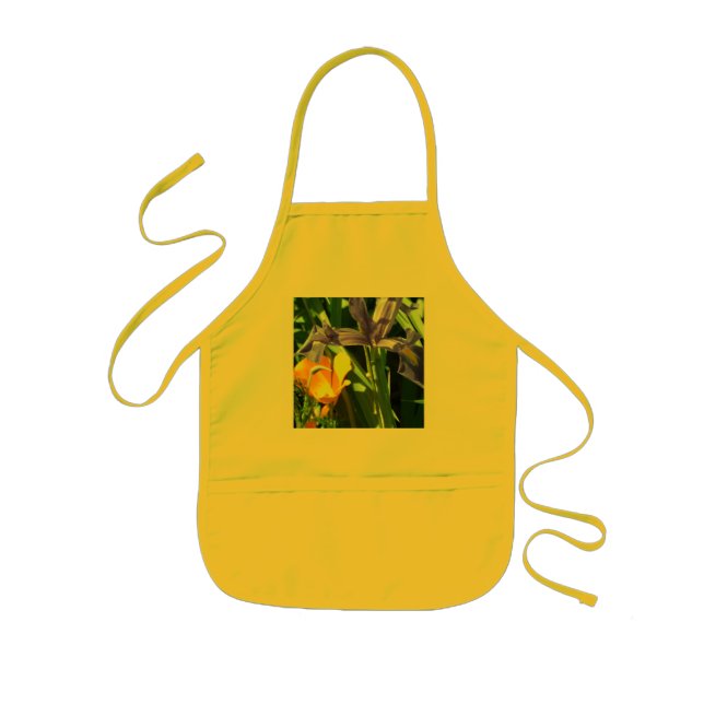 Gelbe Schürze Sun mit Irisgartenthema (Vorne)