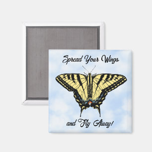 Gelbe Schwalbenschwanz-Schmetterling Blaue Himmel  Magnet