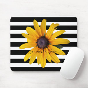 Gelbe schwarz-Mit Augen Susan Foto Black Stripe Ma Mousepad