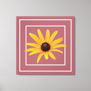 Gelbe schwarz-Mit Augen Susan Moderne florale Kupf Leinwanddruck
