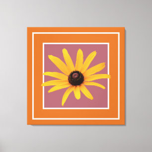 Gelbe schwarz-Mit Augen Susan Moderne Kakaobraun R Leinwanddruck