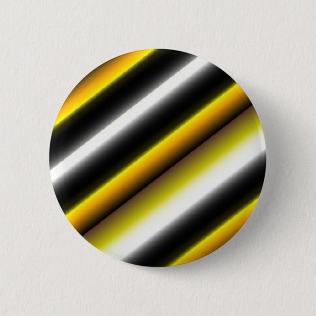 Gelbe Schwarz-weiße Regenbogenstreifen Button (Vorderseite)