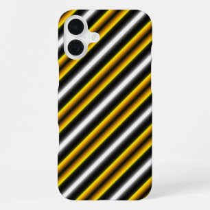 Gelbe Schwarz-weiße Regenbogenstreifen iPhone 16 Plus Hülle