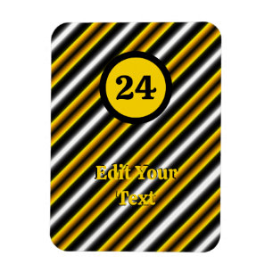 Gelbe Schwarz-weiße Regenbogenstreifen Magnet