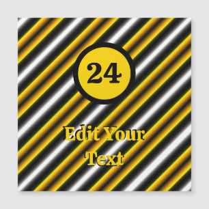 Gelbe Schwarz-weiße Regenbogenstreifen Magnetkarte