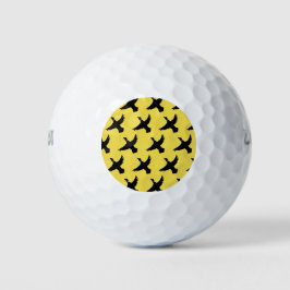 Gelbe schwarze Flying Encks Golfball