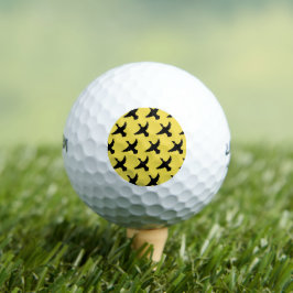 Gelbe schwarze Flying Encks Golfball