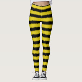 Gelbe/schwarze Hummel-Bienen-Farbe Stripes Leggings
