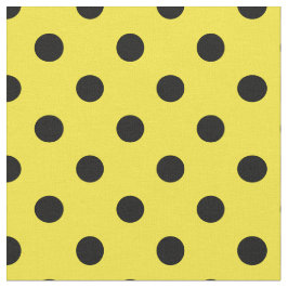 Gelbe schwarze Polka Dots Textil Stoff
