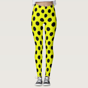 Gelbe schwarze Polka-Punkte Leggings