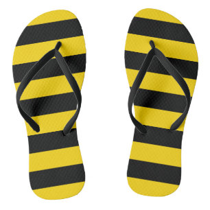 Gelbe/schwarze Streifen Flimmern Flip Flops