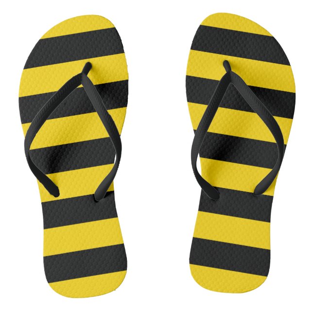 Gelbe/schwarze Streifen Flimmern Flip Flops (Fußbett)