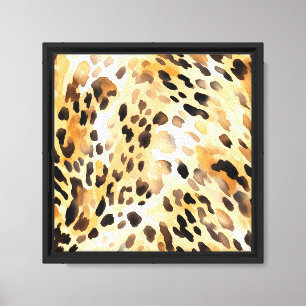 Gelbe Schwarze Tier-Safari Leopard Leinwanddruck