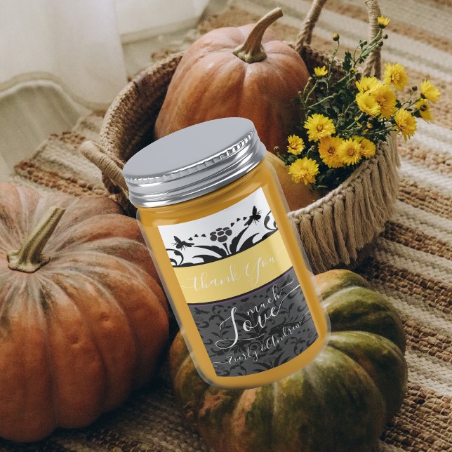 Gelbe, schwarze und graue Hummelente Adressaufkleber (Von Creator hochgeladen)