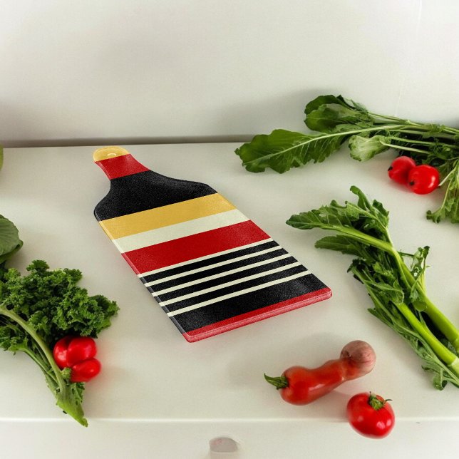 Gelbe, schwarze und rote Streifen Schneidebrett (Chopping Board)