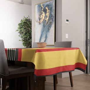 Gelbe, schwarze und rote Streifen Tischdecke