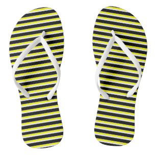 Gelbe, schwarze und weiße Streifen Flip Flops