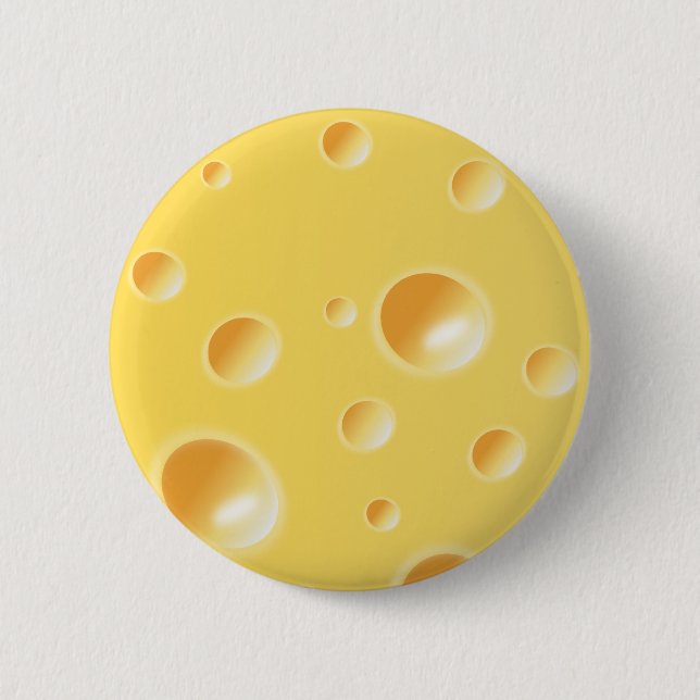 Gelbe Schweizer Käse-Beschaffenheit Button (Vorderseite)