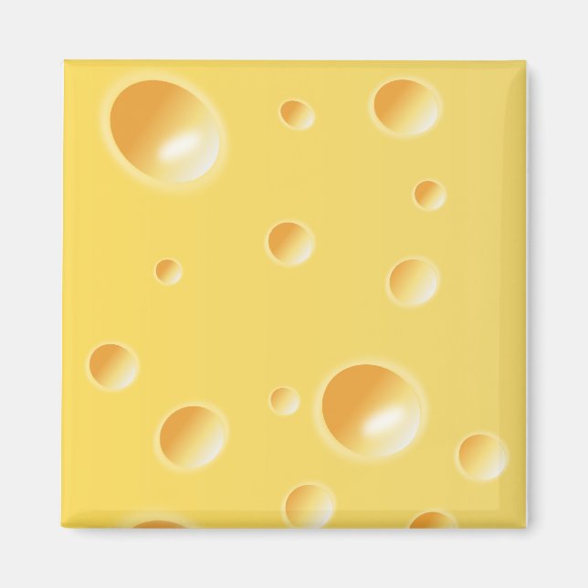 Gelbe Schweizer Käse Textur Magnet (Vorne)