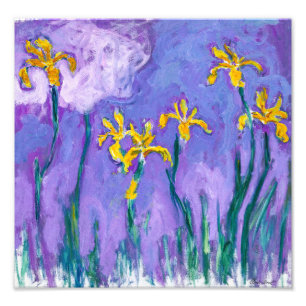 Gelbe Schwertlilien mit rosa Wolke Claude Monet Fotodruck