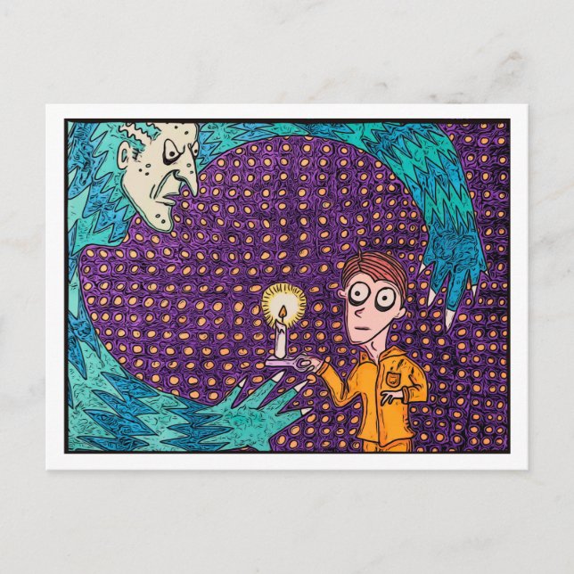 "Gelbe Seide Pajamas" Postkarte (Vorderseite)